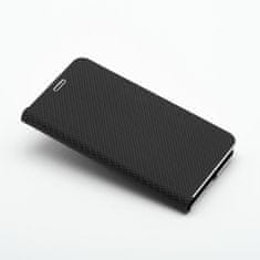 OEM LUNA Book Carbon torbica za iPhone XR, črna