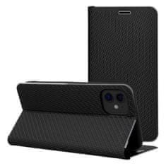 OEM LUNA Book Carbon torbica za iPhone XR, črna