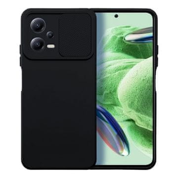 shumee Mehak silikonski ovitek CamShield za Xiaomi Redmi Note 12 5G črn