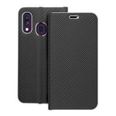 OEM LUNA Book Carbon torbica za SAMSUNG A40 črna