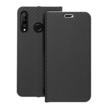 OEM Torbica LUNA Book Carbon za HUAWEI P30 Lite, črna