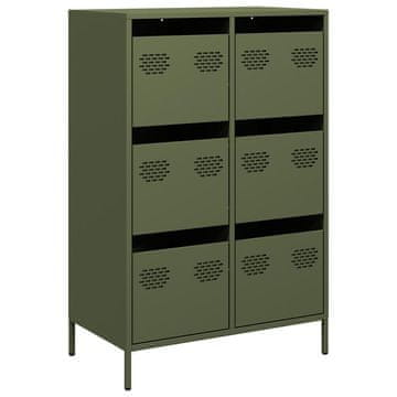 Vidaxl Visoka omara olivno zelena 68x39x101,5 cm jeklo