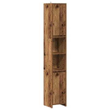 Vidaxl Kopalniška omarica Old Wood 30x30x183,5 cm inženirski les