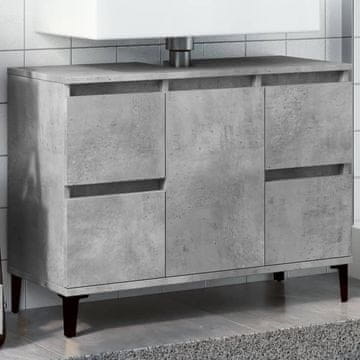 Vidaxl vidaXL Omarica za umivalnik betonsko siva 80x33x60 cm