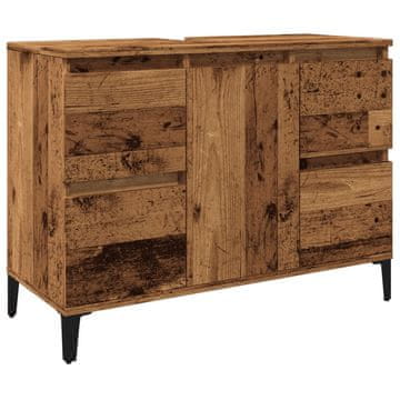 Vidaxl Omarica za umivalnik starinski les 80x33x60 cm inženirski les