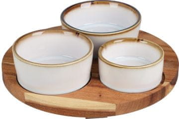 EXCELLENT Servirne sklede z okroglim pladnjem komplet 4 kosov KO-278000750