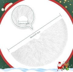 Netscroll Bela božična preproga iz umetnega krzna, okrogla snežno bela božična podloga za okrasitev doma in božičnega drevesca, 90 cm, mehka in udobna, SnowRug