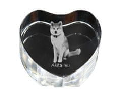 Artdog Akita, Akita Inu - fotografija psa v kristalu, kristalno srce, unikaten okvir za fotografije Art-Dog