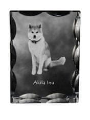 Artdog Akita, Akita Inu - kristal s fotografijo psa, stekleni kipec s fotografijo, unikaten okvir s fotografijo Art-Dog