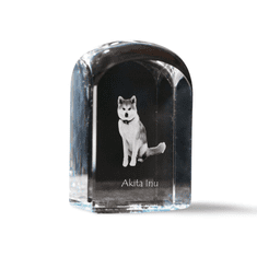 Artdog Akita, Akita Inu - kristalna kocka s fotografijo, fotografija psa v kristalu, kubični obtežilnik za papir Art-Dog