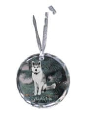 Artdog Akita, Akita Inu - kristalna kroglica s fotografijo, fotografije psa v kristalu, personaliziran obesek za božično drevo Art-Dog