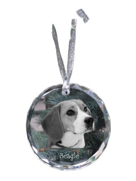 Artdog Beagle - kristalna kroglica s fotografijo, fotografije psa v kristalu, personaliziran obesek za božično drevo znamke Art-Dog