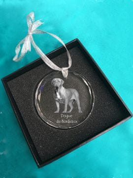 Artdog Bordojski pes, Bordojska doga, francoski mastif - kristalna kroglica s fotografijo, fotografije psa v kristalu, personaliziran obesek za božično drevo Art-Dog