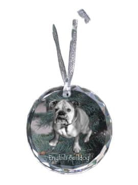 Artdog Angleški buldog, Bulldog - kristalna kroglica s fotografijo, fotografije psa v kristalu, personaliziran obesek za božično drevo Art-Dog