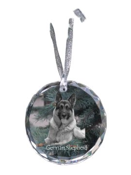 Artdog Nemški ovčar, alzaški - kristalna kroglica s fotografijo, fotografije psa v kristalu, personaliziran obesek za božično drevo Art-Dog