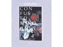 sarcia.eu Siva moška kapuca "Confused Mind" - tisk, kenguru, žepi XXL
