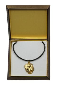 Artdog Rottweiler I - verižica s psom v darilni škatli, pozlačen obesek za oboževalca psa, vpadljiv nakit Art-Dog