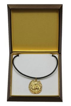 Artdog Chow Chow - ogrlica s psom v darilni embalaži, pozlačen obesek za ljubitelja psov, vpadljiv nakit Art-Dog