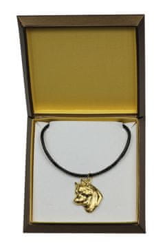 Artdog Sibirski haski, Sibirski haski - ogrlica s psom v darilni embalaži, pozlačen obesek za oboževalca psa, vpadljiv nakit Art-Dog