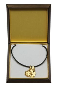 Artdog Nemška doga I - verižica s psom v darilni embalaži, pozlačen obesek za pasjo oboževalko, vpadljiv nakit Art-Dog