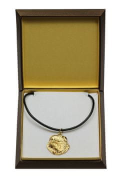 Artdog Bruselj Griffon, Griffon bruxellois I - verižica s psom v darilni škatli, pozlačen obesek za oboževalca psov, vpadljiv nakit Art-Dog