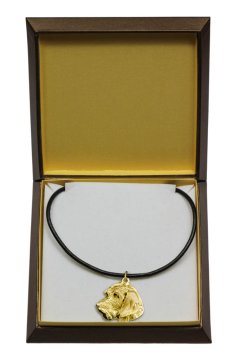 Artdog Jazbečar II - verižica s psom v darilni embalaži, pozlačen obesek za pasjo oboževalko, vpadljiv nakit Art-Dog