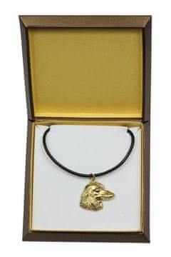 Artdog Jazbečar - verižica s psom v darilni embalaži, pozlačen obesek za pasjo oboževalko, vpadljiv nakit Art-Dog