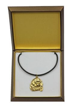 Artdog Cavalier King Charles Spaniel - ogrlica s psom v darilni škatli, pozlačen obesek za oboževalca psa, vpadljiv nakit Art-Dog