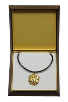 Artdog Mops, Pug, Carlin II - verižica s psom v darilni škatli, pozlačen obesek za oboževalca psa, vpadljiv nakit Art-Dog