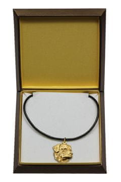 Artdog Rottweiler II - verižica s psom v darilni škatli, pozlačen obesek za oboževalca psa, vpadljiv nakit Art-Dog