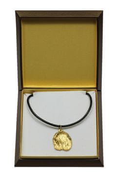 Artdog Lhasa Apso - ogrlica s psom v darilni škatli, pozlačen obesek za oboževalca psa, vpadljiv nakit Art-Dog