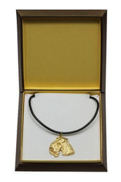 Artdog Lakeland terier - verižica s psom v darilni škatli, pozlačen obesek za oboževalca psov, vpadljiv nakit Art-Dog