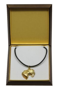 Artdog Češki terier, češki terier - verižica s psom v darilni škatli, pozlačen obesek za pasjo oboževalko, vpadljiv nakit Art-Dog