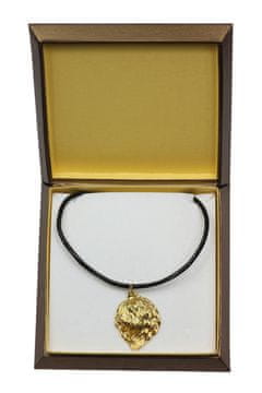 Artdog Poljski nižinski ovčar, PON - verižica s psom v darilni škatli, pozlačen obesek za oboževalca psa, vpadljiv nakit Art-Dog