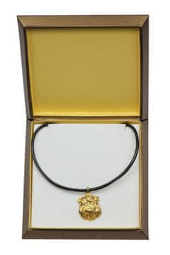 Artdog Bruselj Griffon, Griffon bruxellois - verižica s psom v darilni embalaži, pozlačen obesek za pasjo oboževalko, vpadljiv nakit Art-Dog