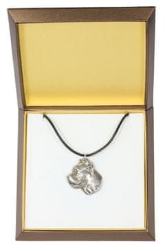 Artdog Cane Corso Italiano - verižica s psom v darilni škatli, posrebreni medaljon za oboževalca psov, privlačen obesek Art-Dog