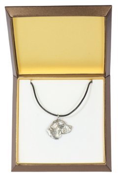 Artdog Beagle - verižica s psom v darilni škatli, posrebreni medaljon za oboževalca psov, vpadljiv obesek Art-Dog