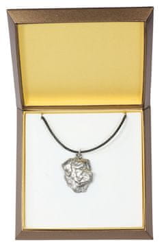 Artdog Rottweiler I - verižica s psom v darilni škatli, posrebreni medaljon za oboževalca psov, privlačen obesek Art-Dog