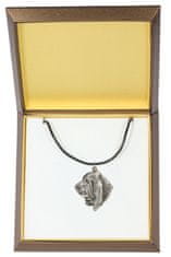Artdog Basset Hound I - verižica s psom v darilni škatli, posrebreni medaljon za oboževalca psov, privlačen obesek Art-Dog