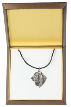 Artdog Basset Hound I - verižica s psom v darilni škatli, posrebreni medaljon za oboževalca psov, privlačen obesek Art-Dog