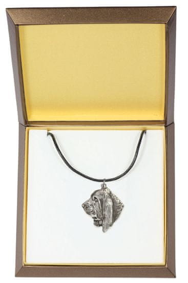 Artdog Basset Hound I - verižica s psom v darilni škatli, posrebreni medaljon za oboževalca psov, privlačen obesek Art-Dog