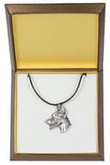 Artdog Doberman, Dobermann I - verižica s psom v darilni škatli, posrebreni medaljon za oboževalca psov, privlačen obesek Art-Dog