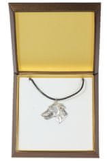 Artdog Greyhound, angleški hrt - verižica s psom v darilni škatli, posrebreni medaljon za oboževalca psov, vpadljiv obesek Art-Dog