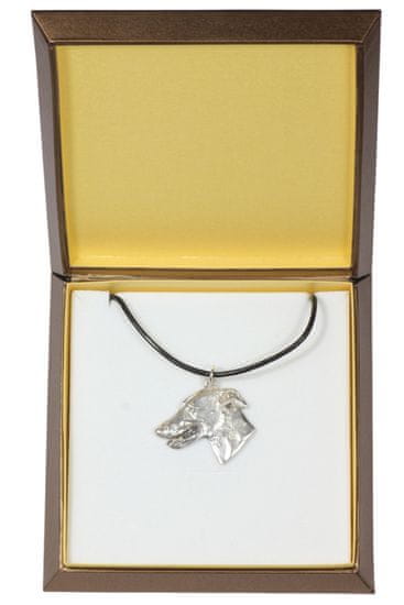 Artdog Greyhound, angleški hrt - verižica s psom v darilni škatli, posrebreni medaljon za oboževalca psov, vpadljiv obesek Art-Dog