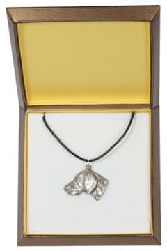 Artdog Weimaraner, Weimaraner - verižica s psom v darilni škatli, posrebreni medaljon za oboževalca psov, privlačen obesek Art-Dog