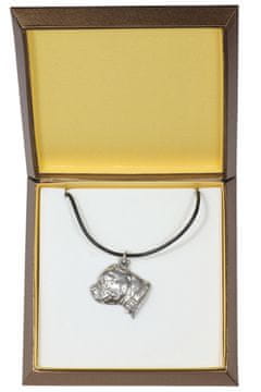 Artdog Staffordshire Bull Terrier, Staffik, Staffi II - ogrlica s psom v darilni škatli, posrebreni medaljon za oboževalca psov, privlačen obesek Art-Dog