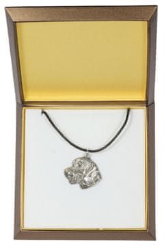 Artdog Jazbečar III - verižica s psom v darilni škatli, posrebreni medaljon za oboževalca psov, vpadljiv obesek Art-Dog