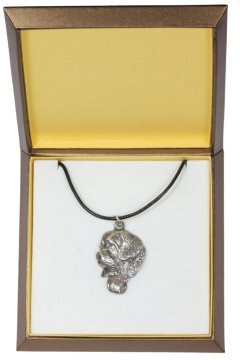 Artdog Bernardin, pes sv. Bernarda - verižica s psom v darilni škatli, posrebreni medaljon za oboževalko psov, privlačen obesek Art-Dog