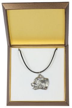 Artdog Ameriški pit bull terier, Pit Bull, Ameriški pit bull terier, Pitbull, APBT - verižica s psom v darilni škatli, posrebreni medaljon za oboževalca psov, privlačen obesek Art-Dog
