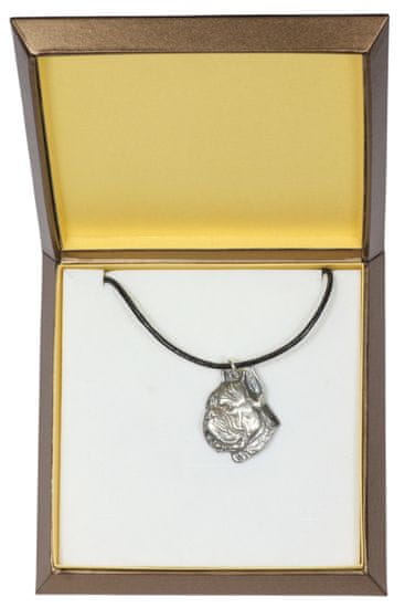 Artdog Boxer, Boxer II - verižica s psom v darilni škatli, posrebreni medaljon za oboževalca psov, vpadljiv obesek Art-Dog